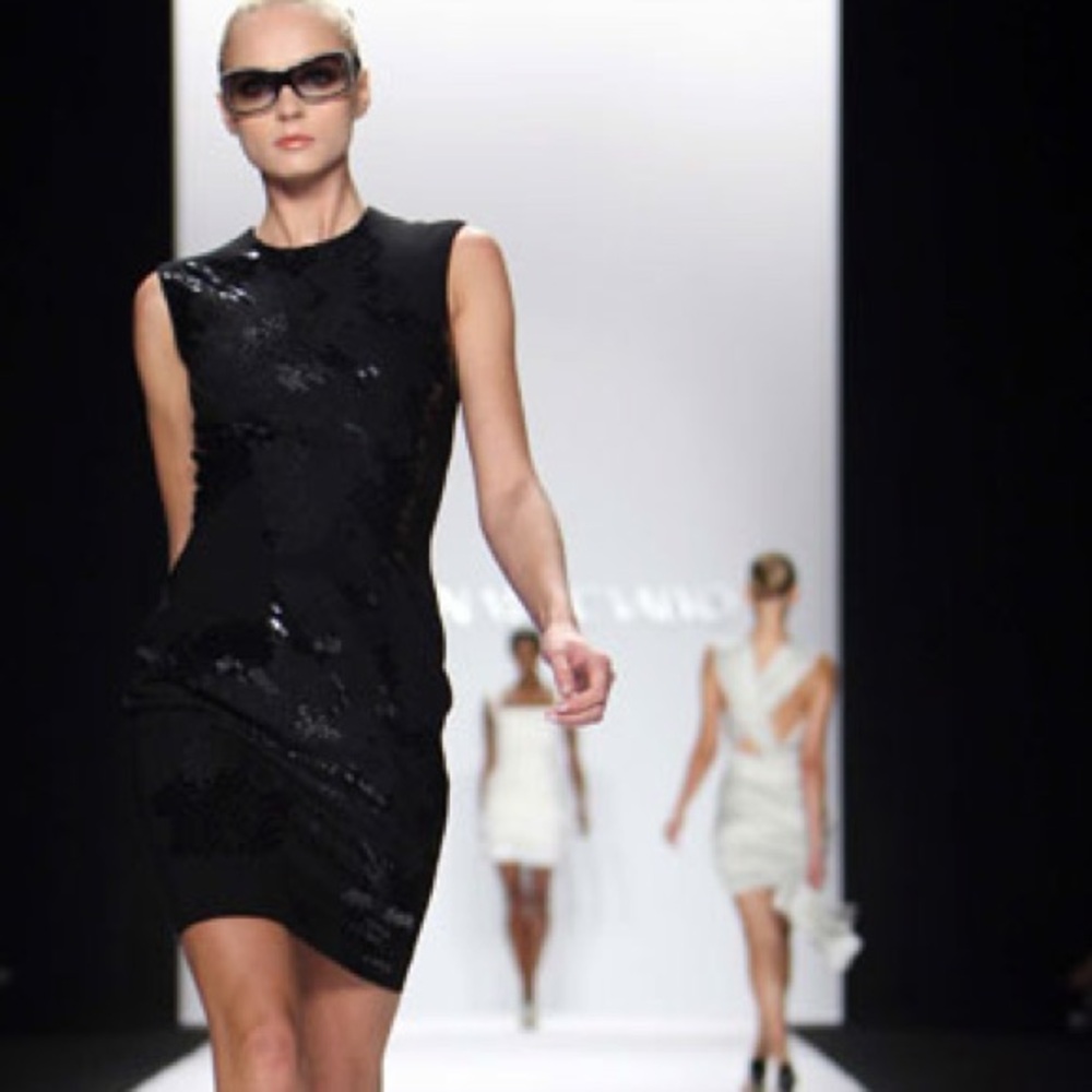 CARMEN MARC VALVO FW 2009 archival cocktail Black Sequin Dress